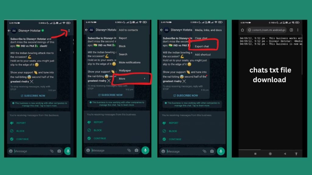 Download Whatapp Chats Process SceenShot -siotat